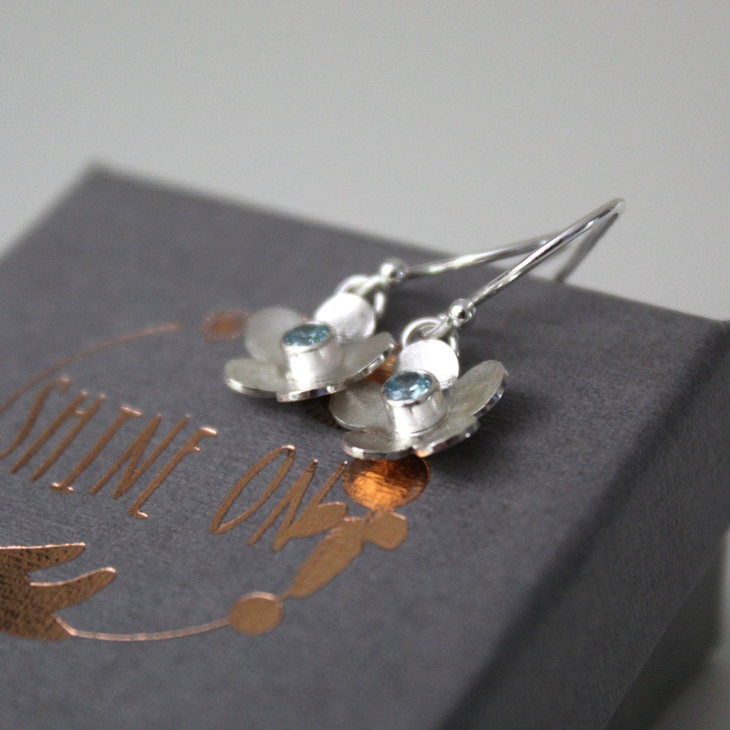 Bloom Sterling Silver Flower Dangle Earrings