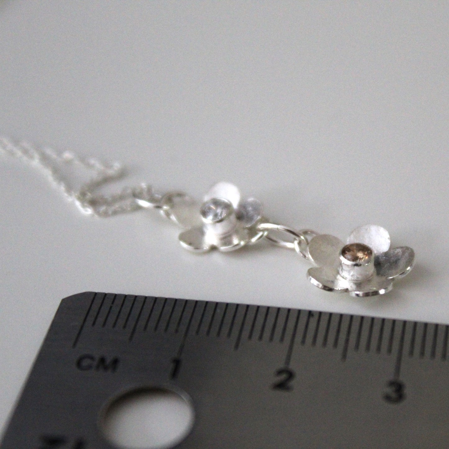 Bloom Sterling Silver Double Flower Necklace