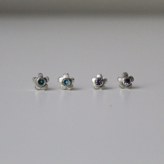 Bloom Sterling Silver Flower Mini Studs