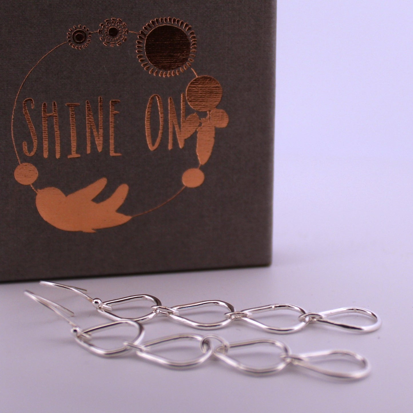 Sterling Silver Teardrop Dangle Earrings, Shine On