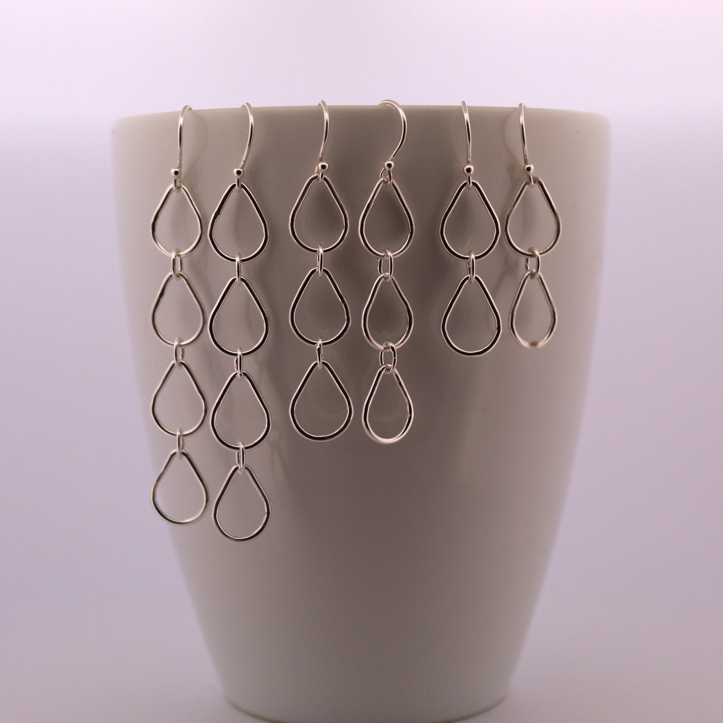Sterling Silver Teardrop Dangle Earrings, Shine On