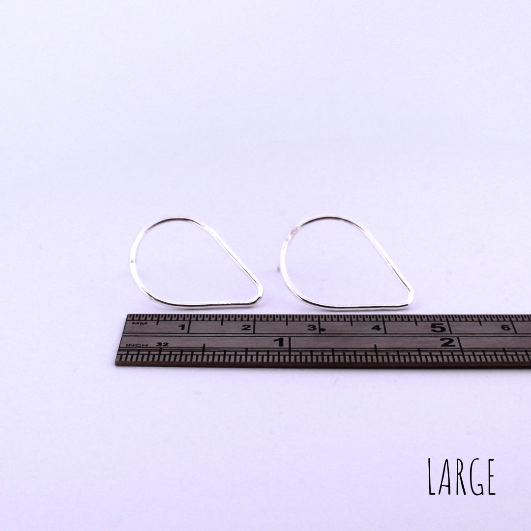 Sterling Silver Teardrop Stud Earrings, Shine On