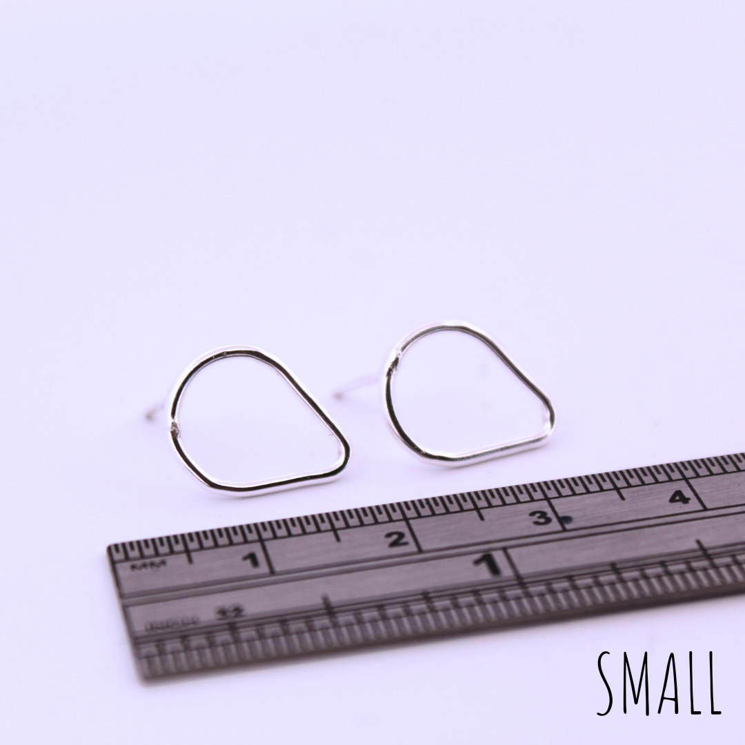 Sterling Silver Teardrop Stud Earrings, Shine On