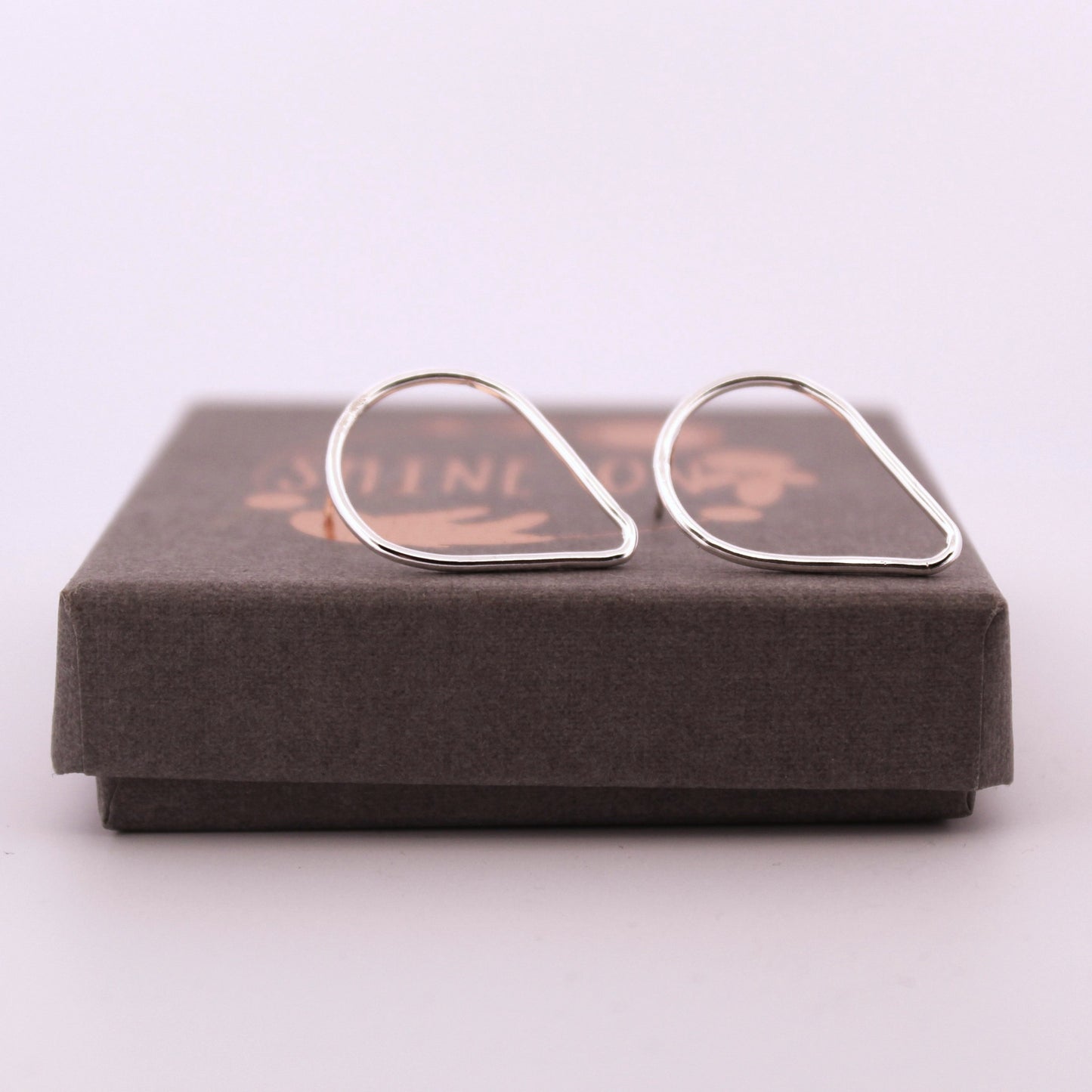 Sterling Silver Teardrop Stud Earrings, Shine On