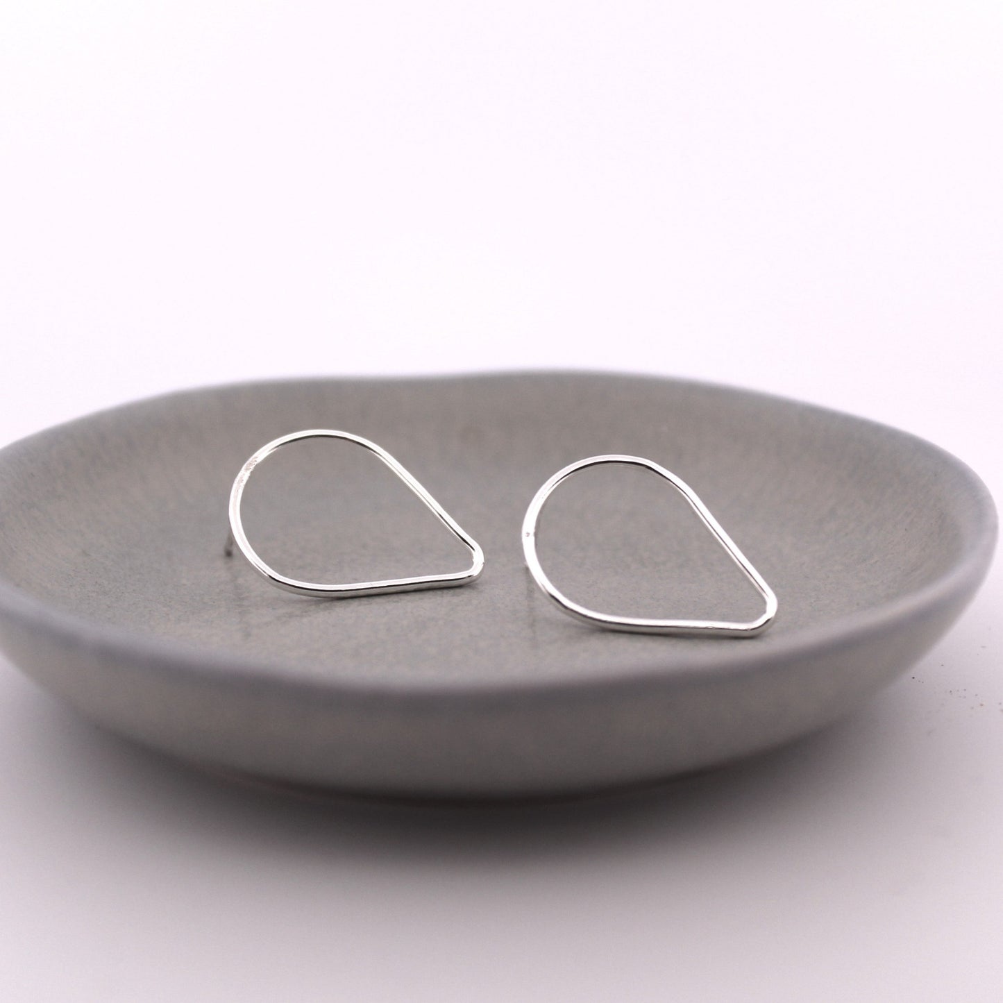 Sterling Silver Teardrop Stud Earrings, Shine On