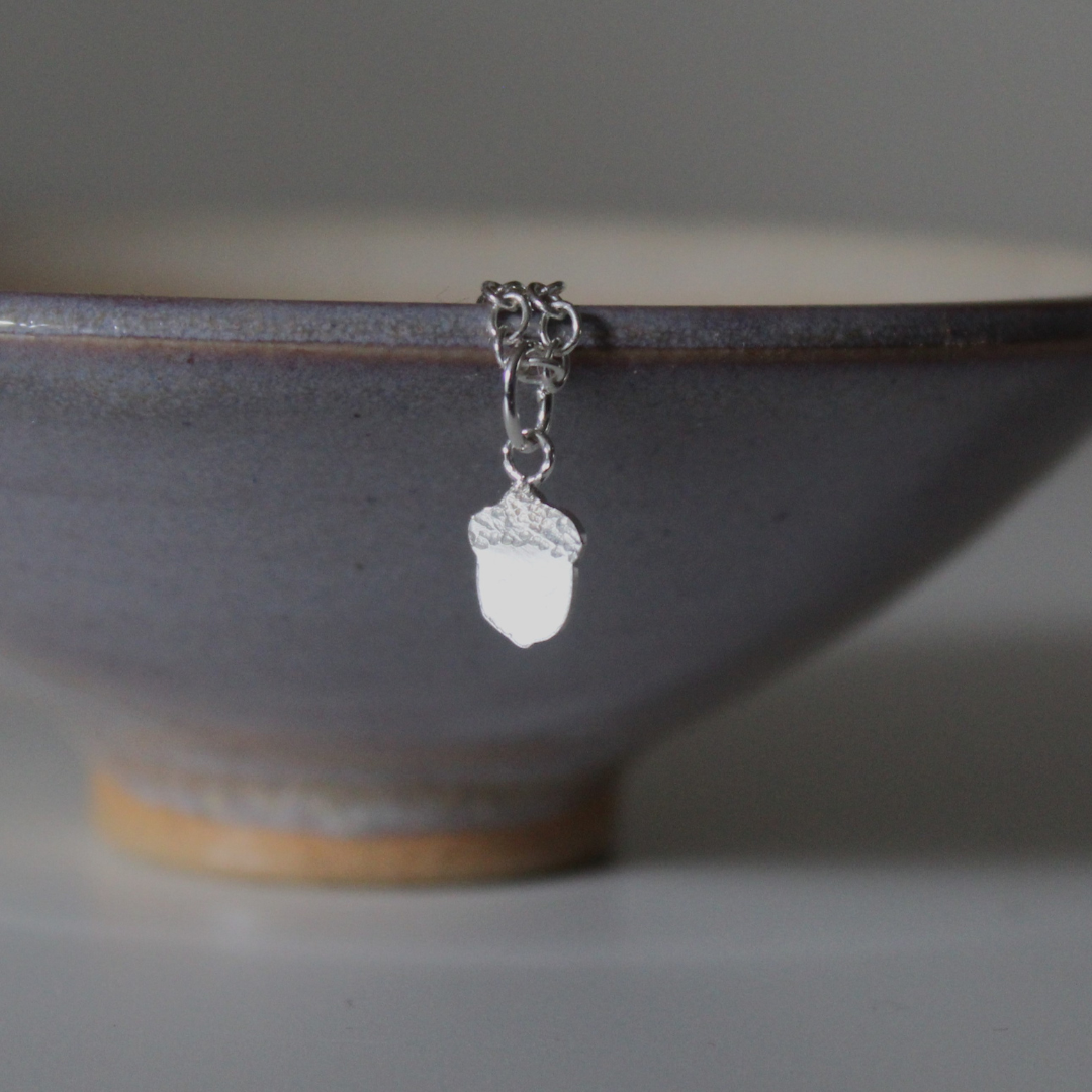 Sterling Silver Bracelet with Acorn Charm from Shine On