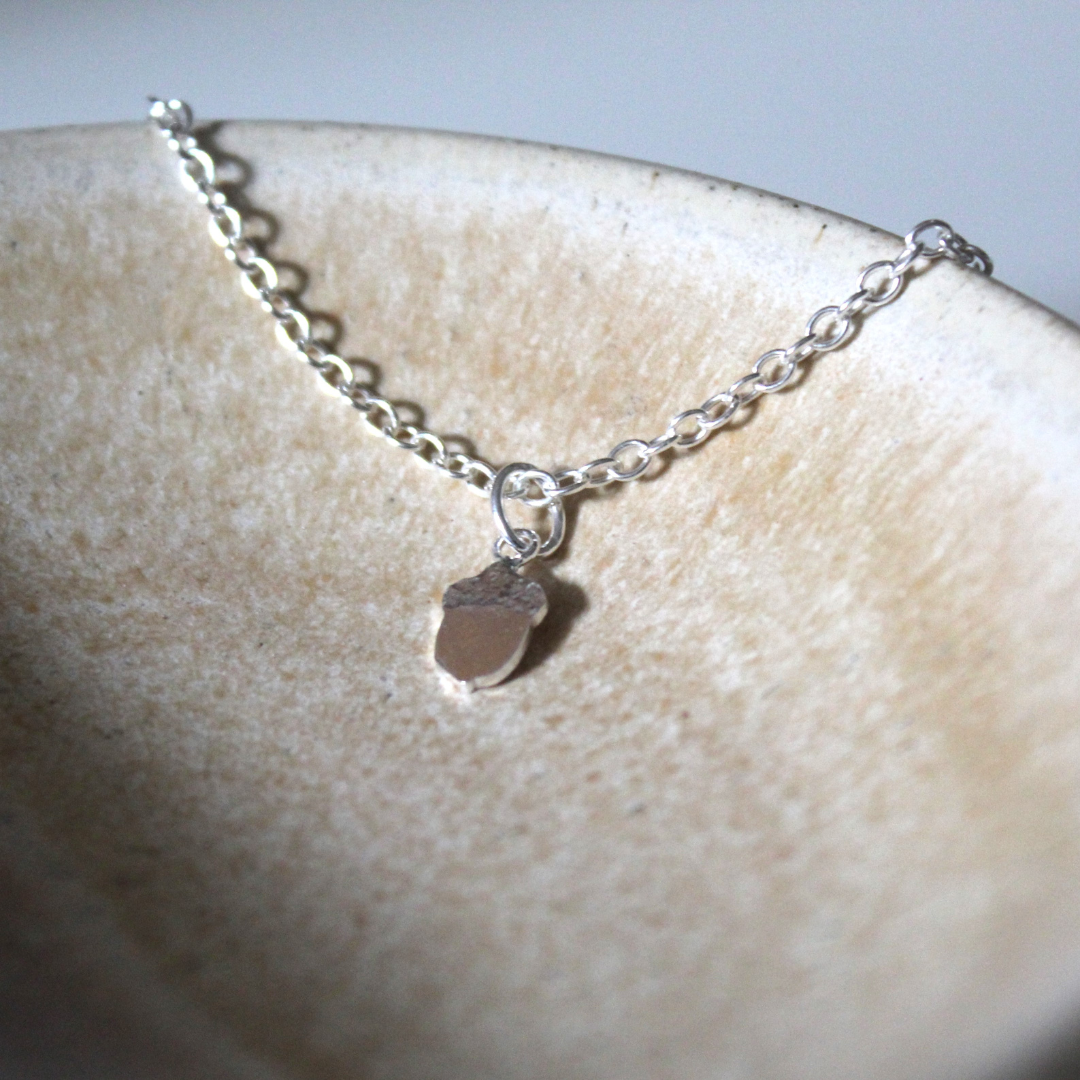 Sterling Silver Bracelet with Acorn Charm from Shine On