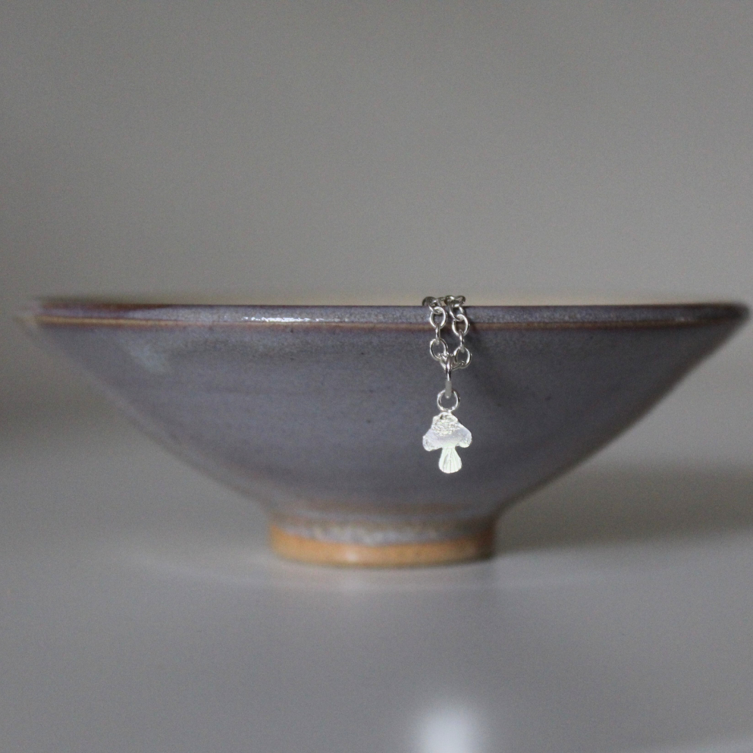 Sterling Silver Bracelet with Mushroom Charm, Shine On