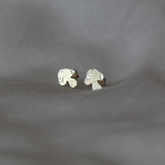 Sterling Silver Mushroom Earrings, Shine On