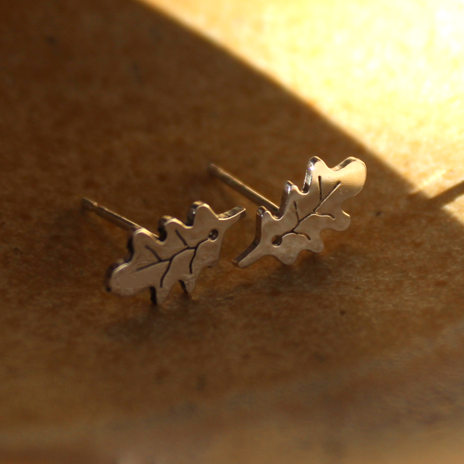 Sterling Silver Oak Leaf Earrings, Shine On