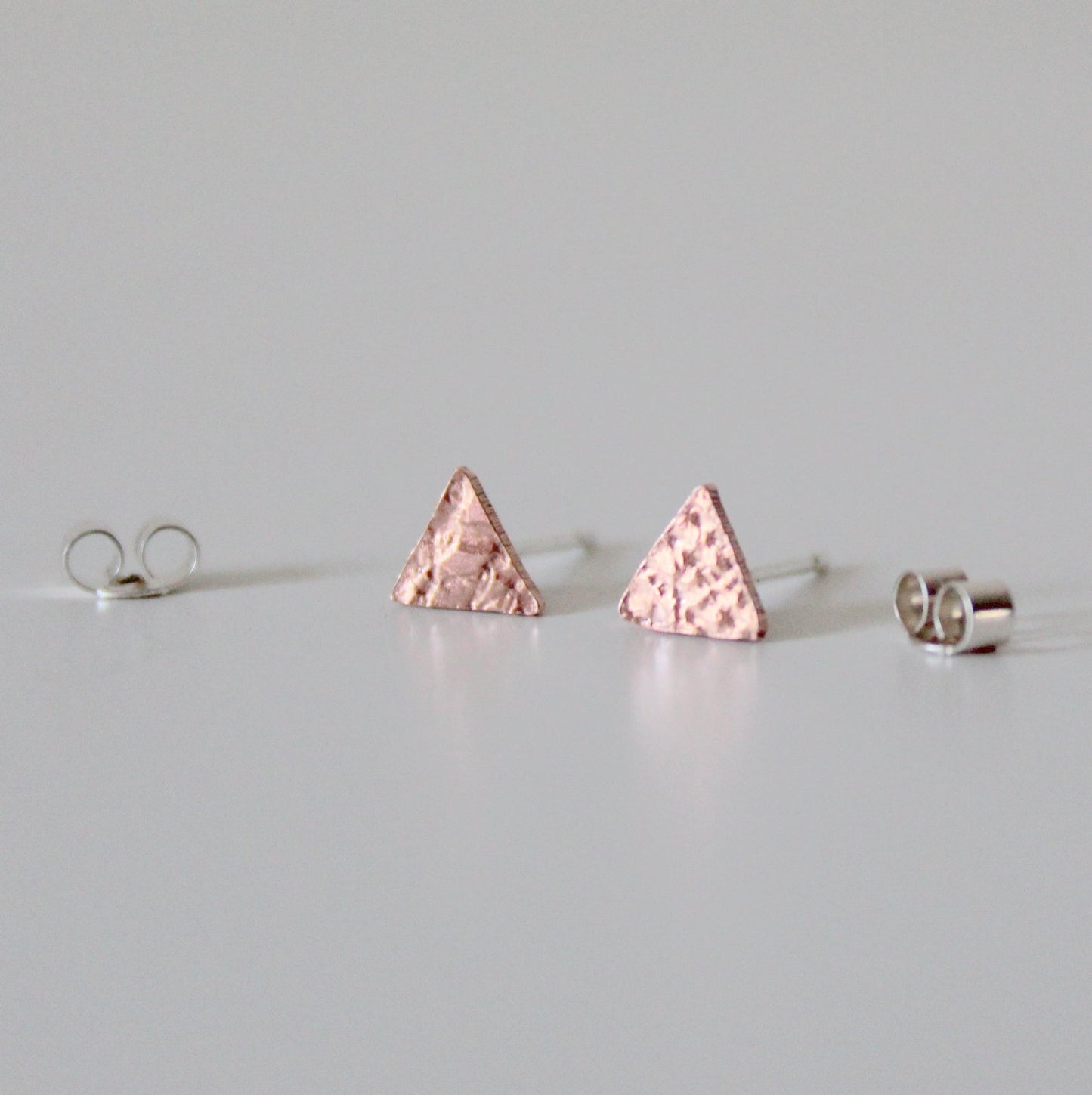 Copper Tiny Triangle Studs - Shine On Shop