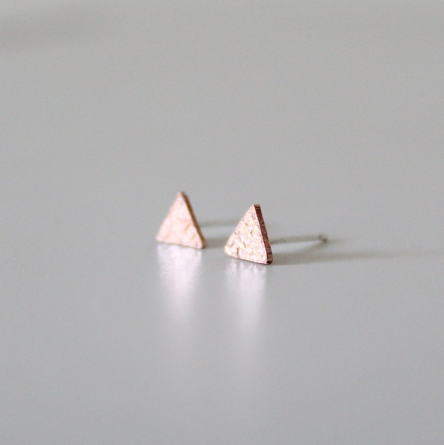 Copper Tiny Triangle Studs - Shine On Shop