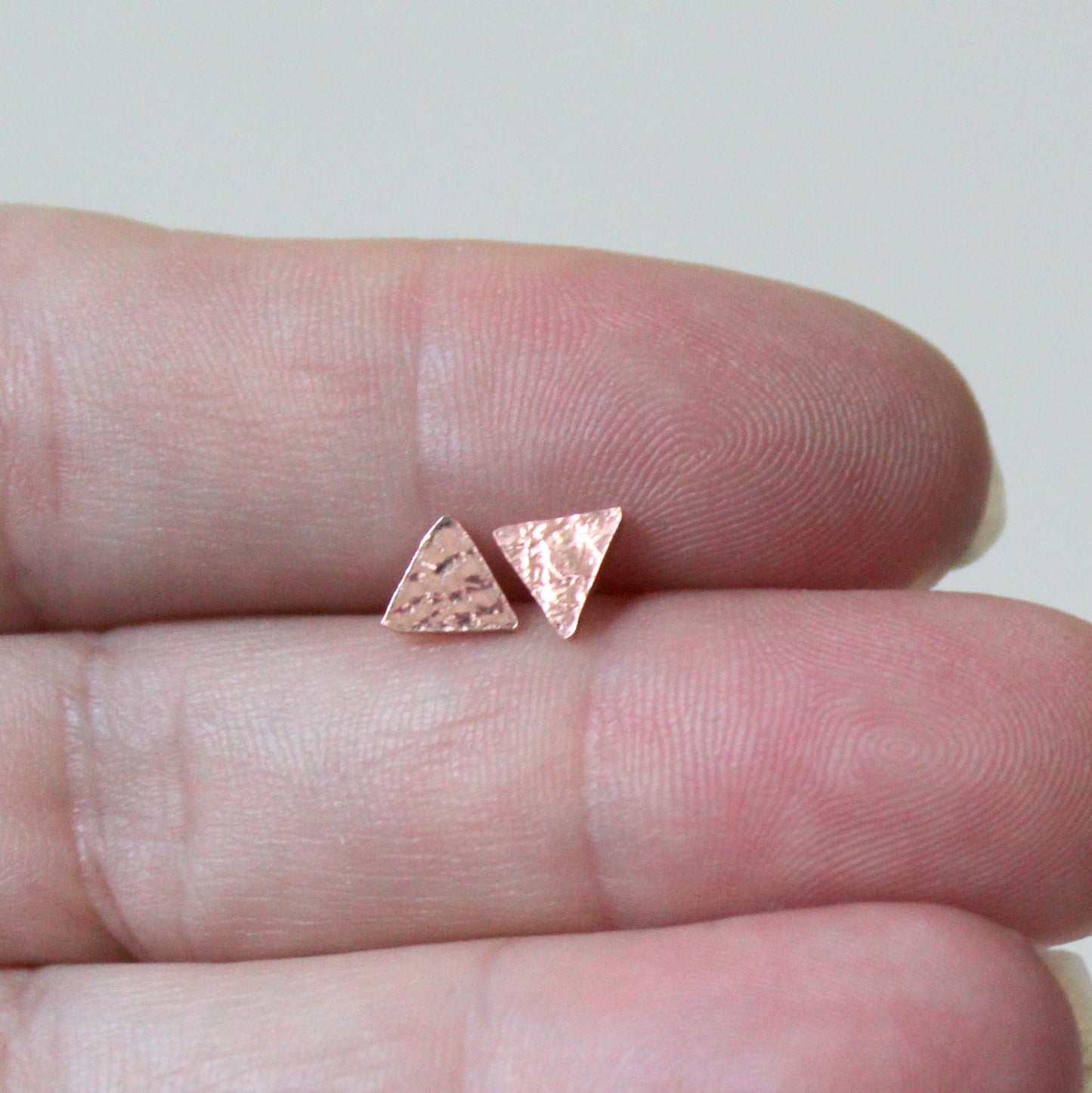 Copper Tiny Triangle Studs - Shine On Shop