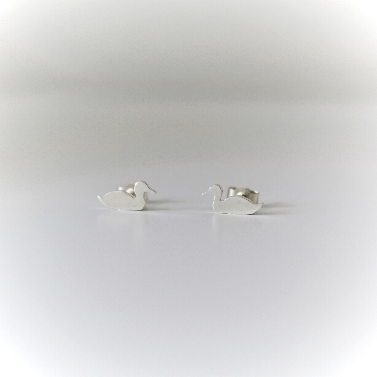 Tiny Sterling Silver Duck Earrings