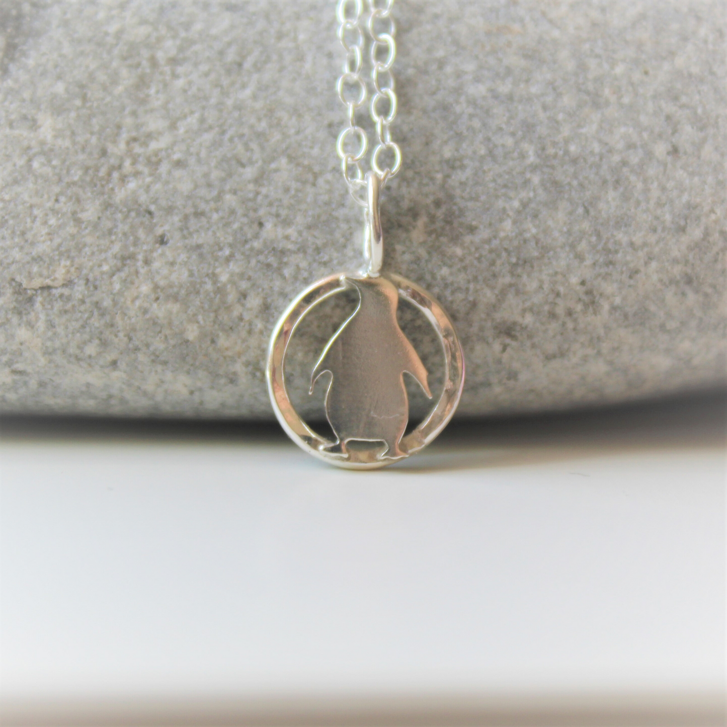 Handmade Mini Penguin Necklace in Sterling Silver