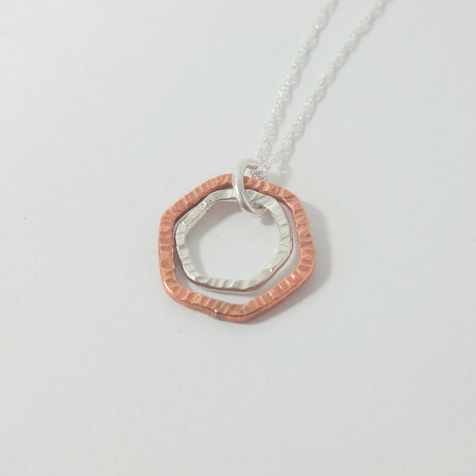 Modern Geometric Mixed Metal Necklace - Shine On Shop