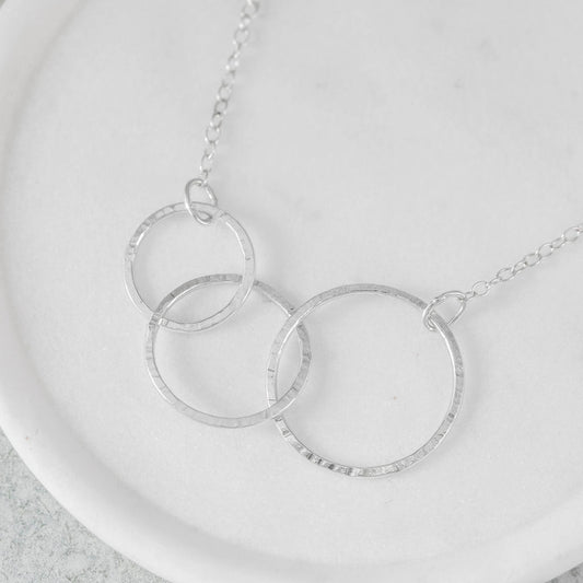 Sterling Silver Interlocking Circle Necklace - Shine On Shop
