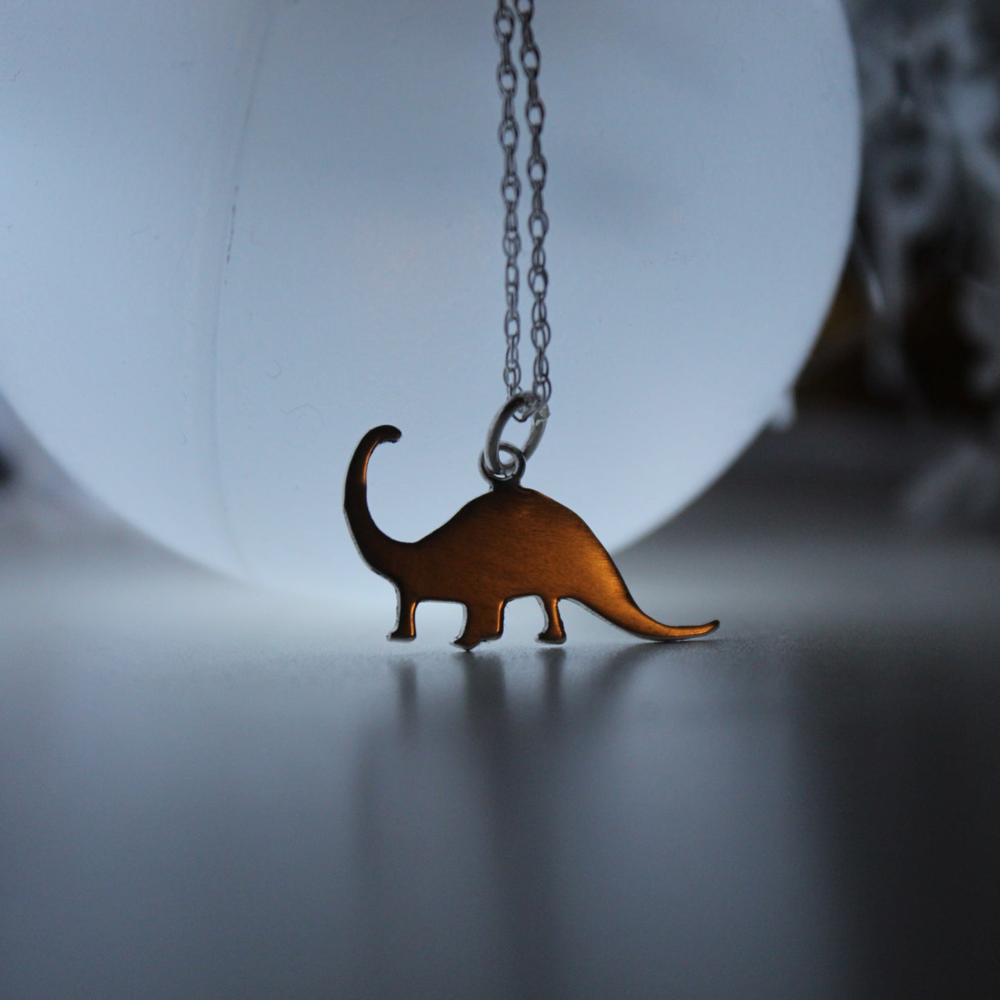 Shiny Advent Dinosaur Necklace, Diplodocus, Shine On