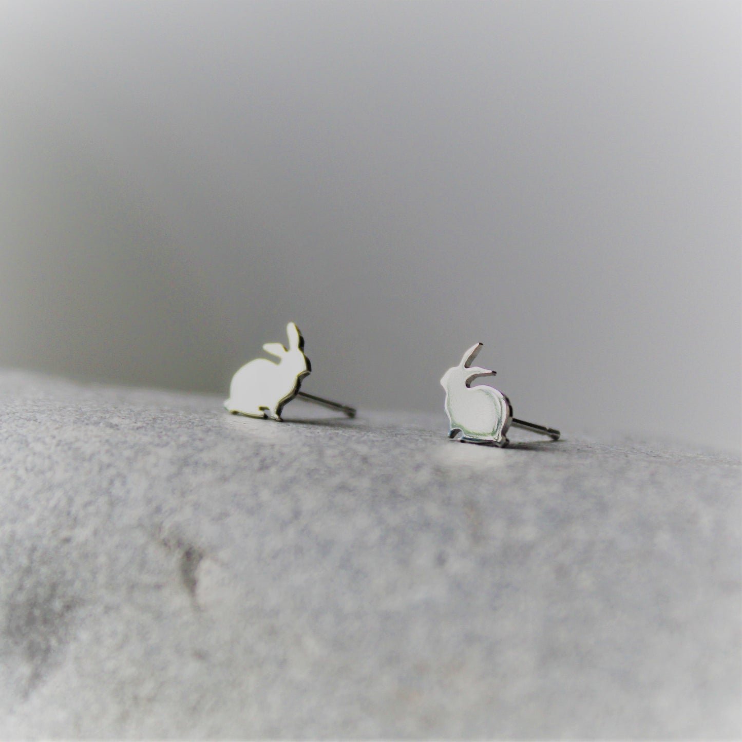 Tiny Sterling Silver Bunny Studs - Shine On Shop