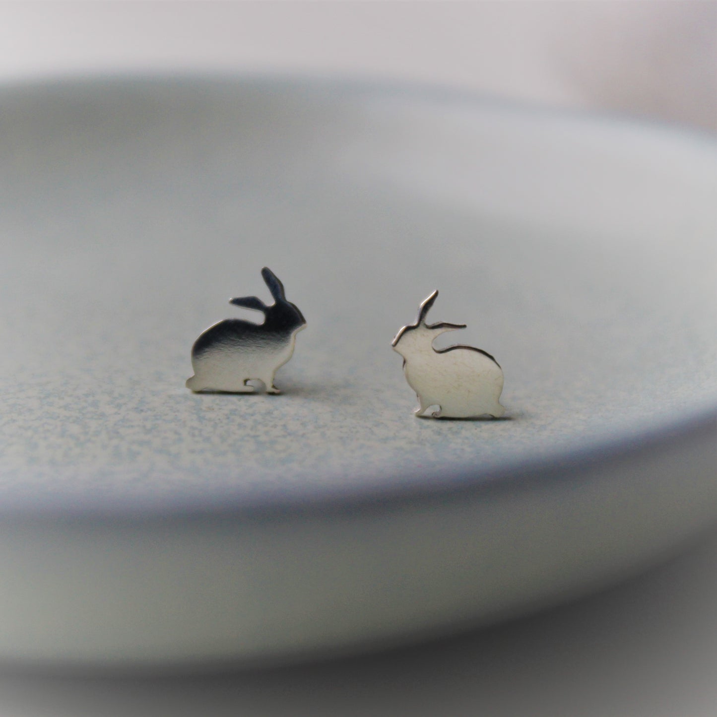 Tiny Sterling Silver Bunny Studs - Shine On Shop