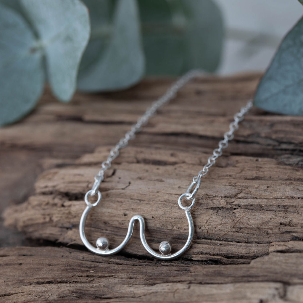 Sterling Silver Boobs Necklace - Shine On Shop