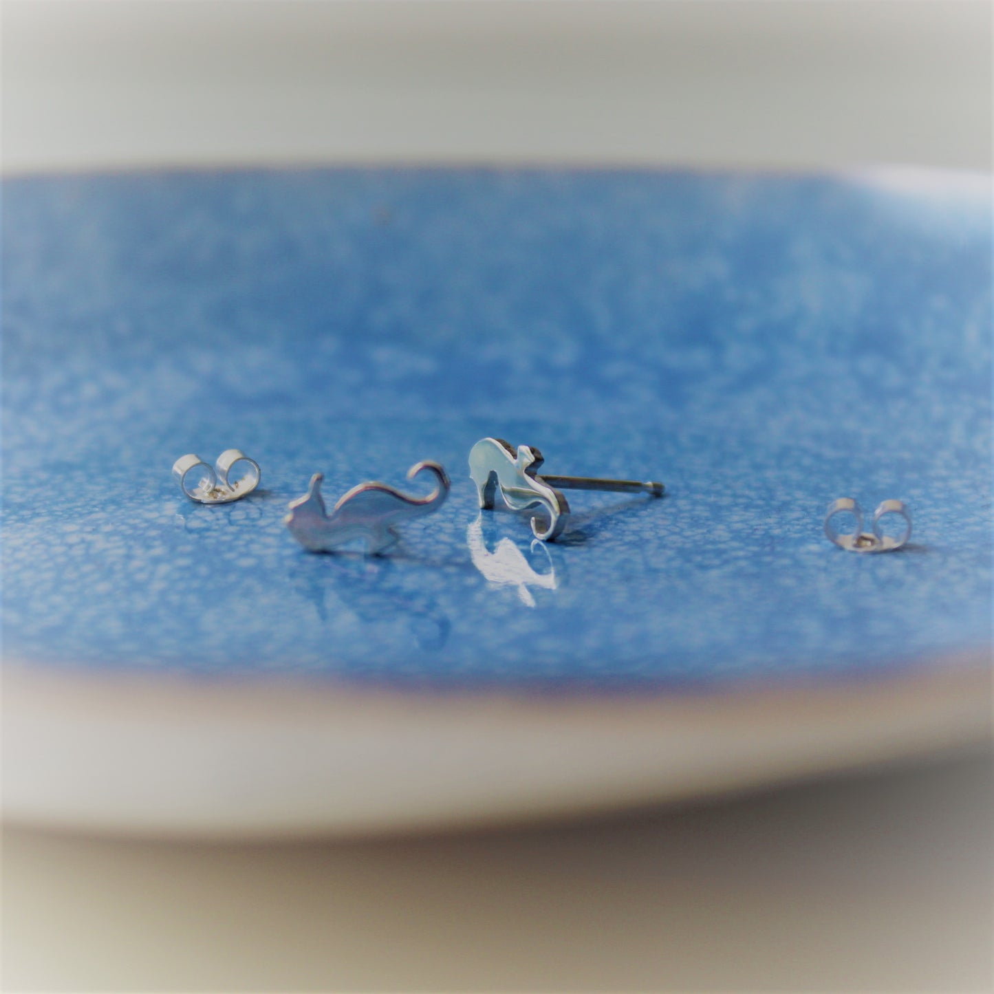 Sterling Silver Seahorse Earrings by Shine On