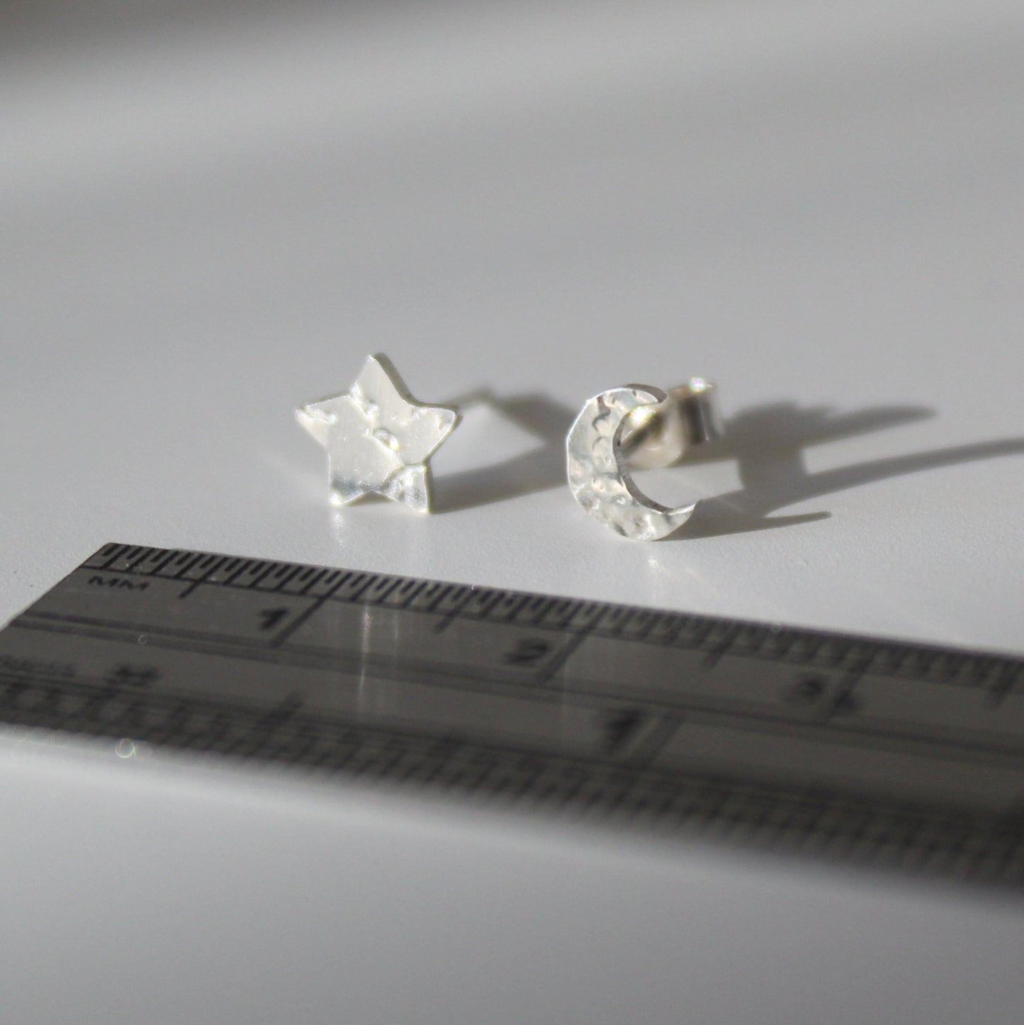 Sterling Silver Moon and Star Studs - Shine On Shop