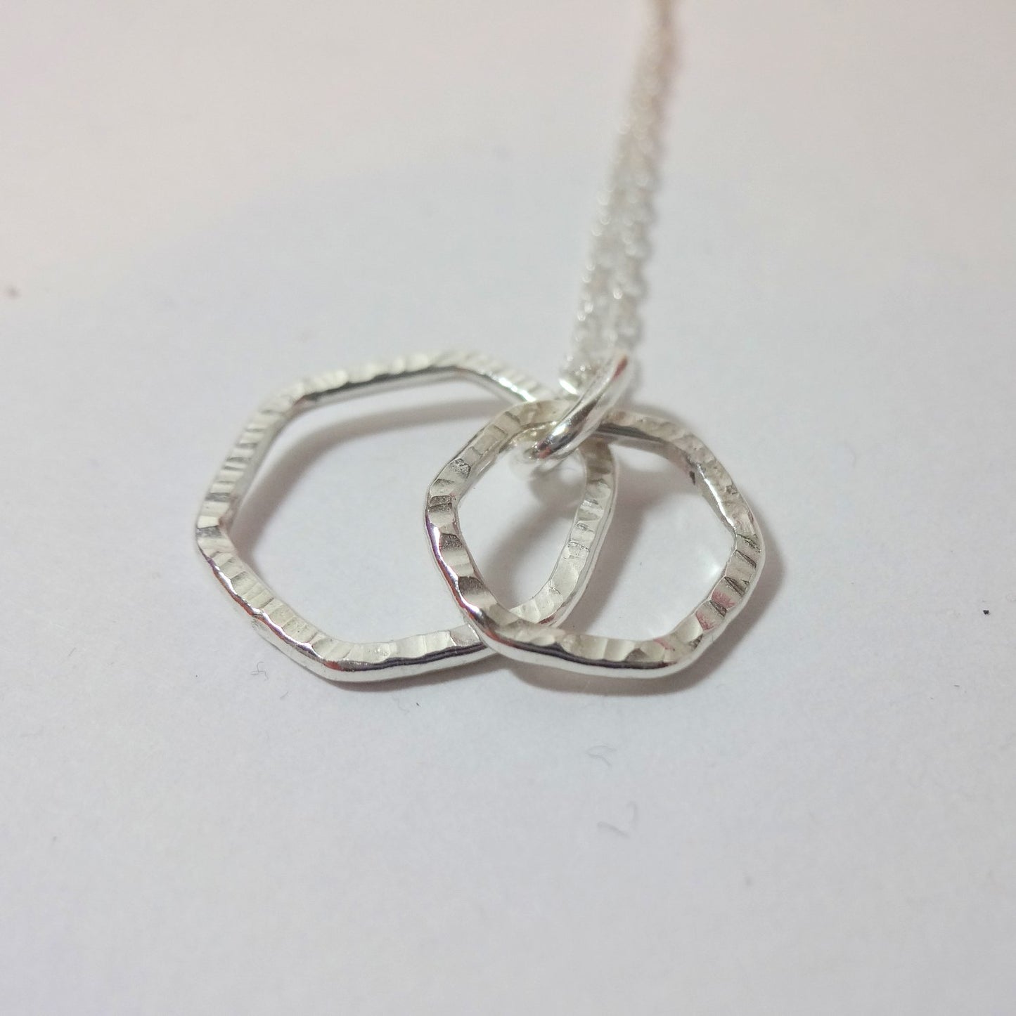 Sterling Silver Nesting Hexagon Necklace - Shine On Shop