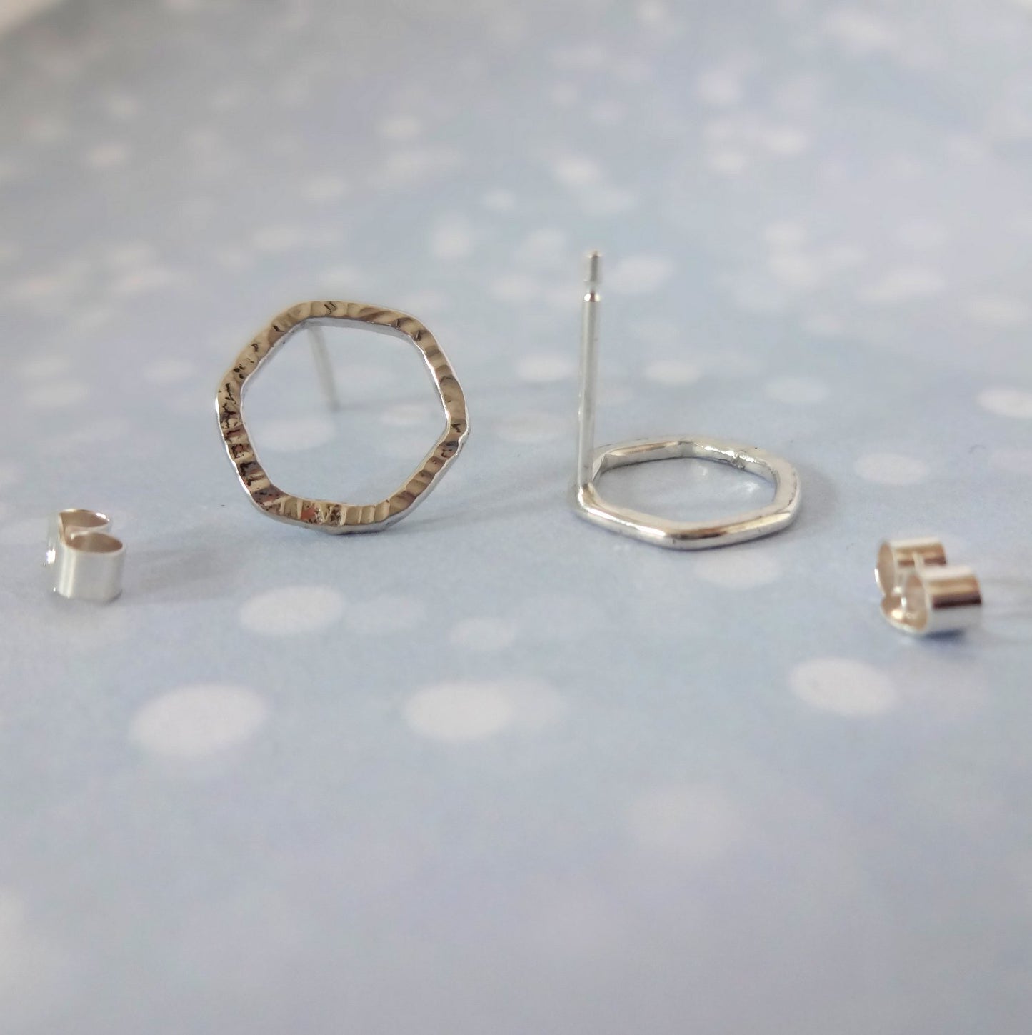 Sterling Silver Hexagon Studs - Shine On Shop