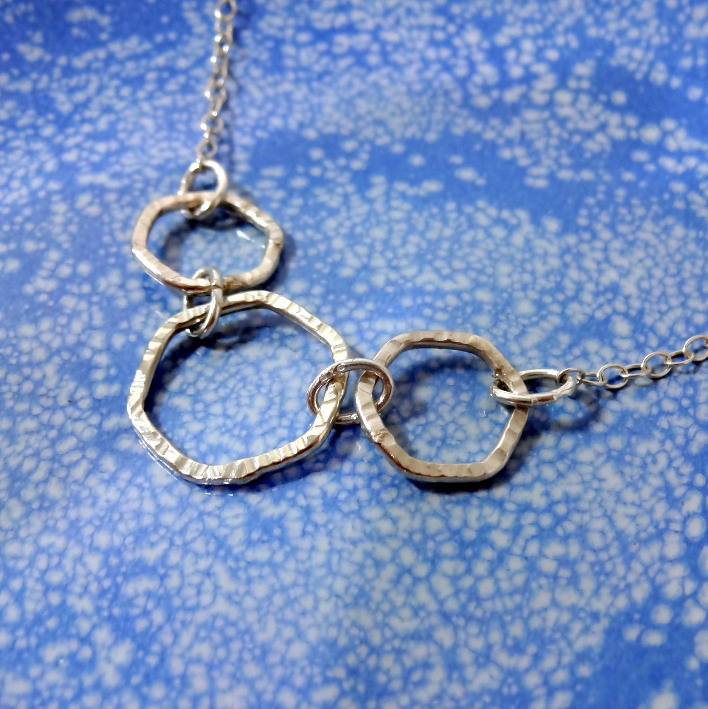 Sterling Silver Triple Hex Necklace - Shine On Shop