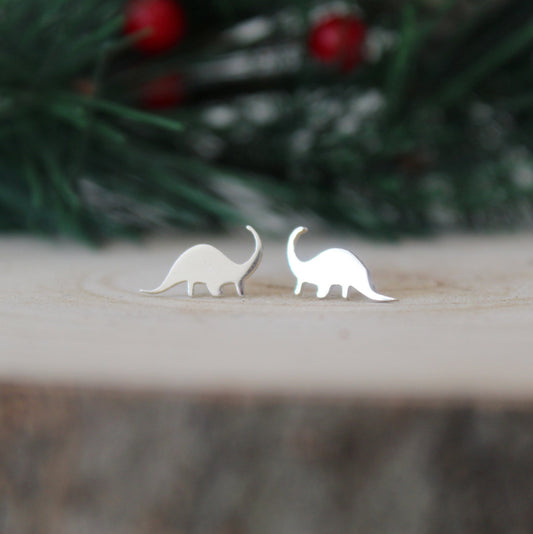 Sterling Silver Diplodocus Earrings - Shine On Shop