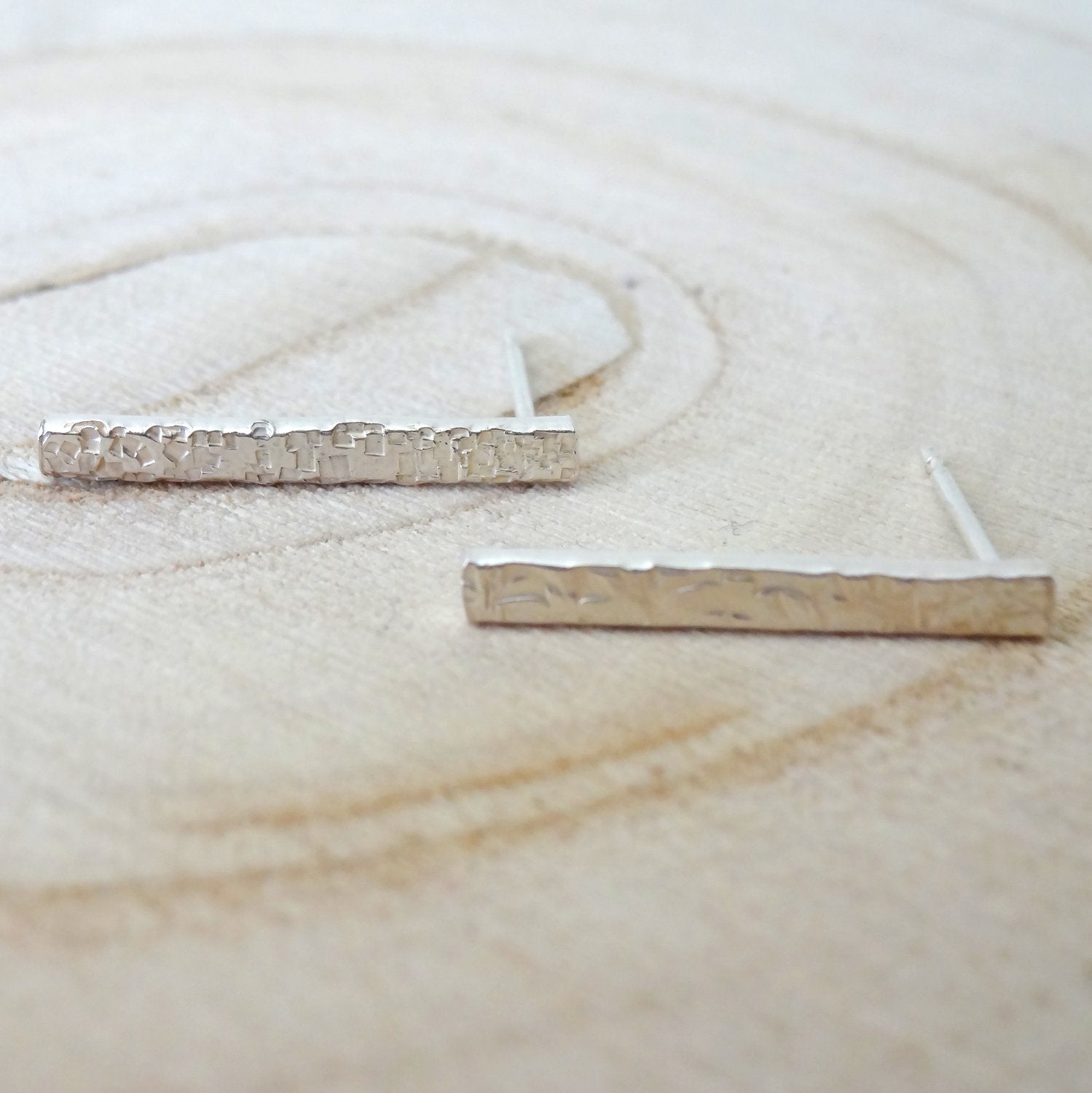 Sterling Silver Stick Stud Earrings - Shine On Shop