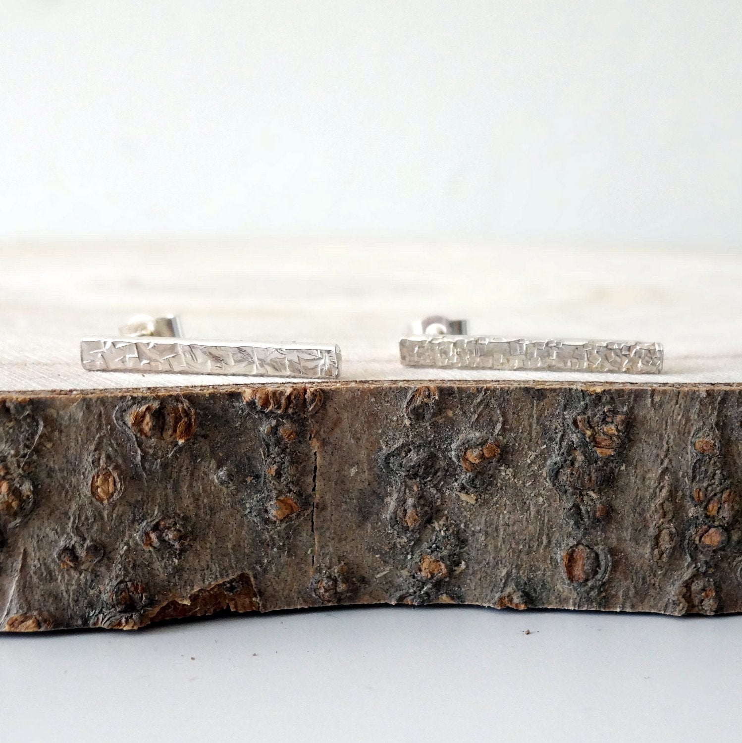 Sterling Silver Stick Stud Earrings - Shine On Shop