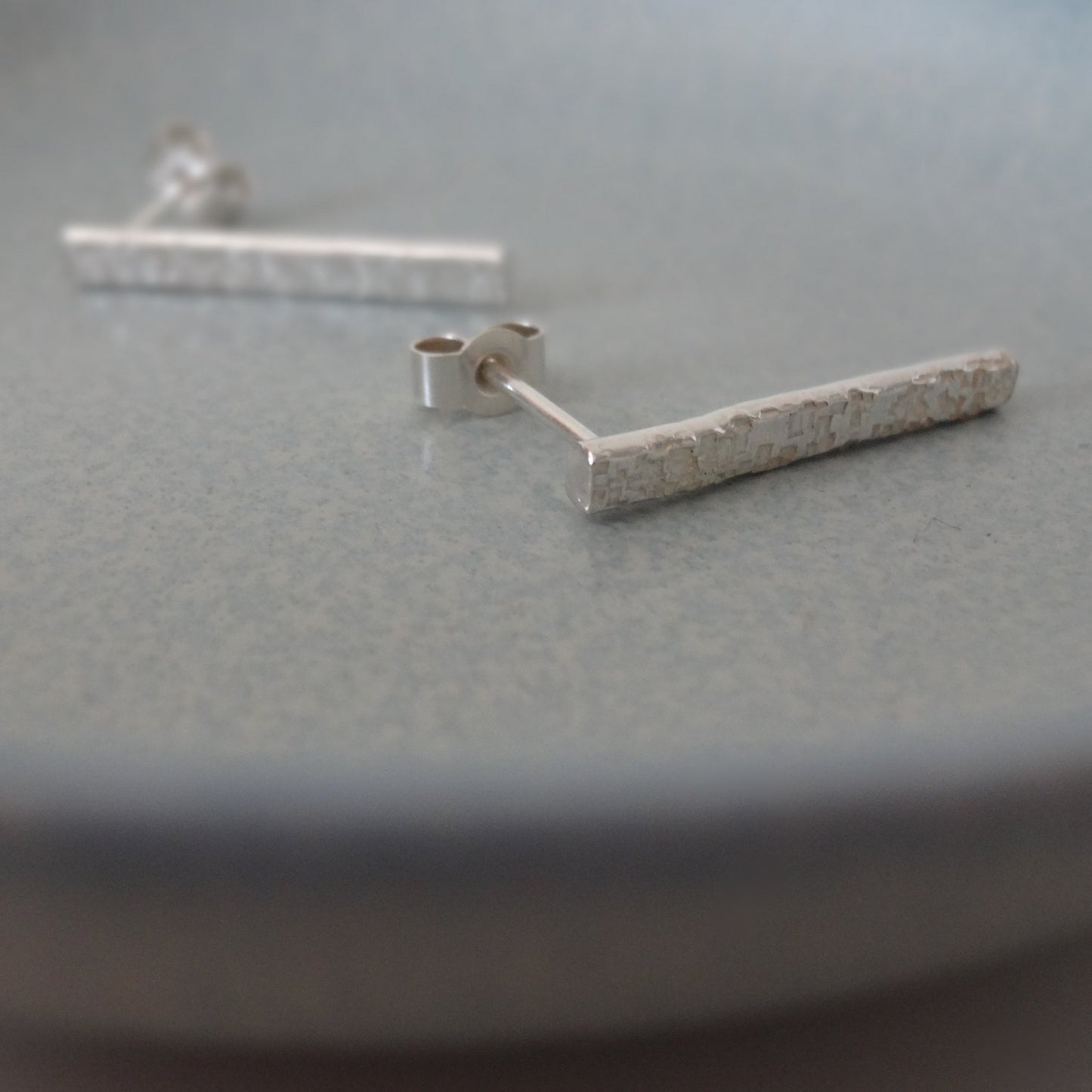 Sterling Silver Stick Stud Earrings - Shine On Shop