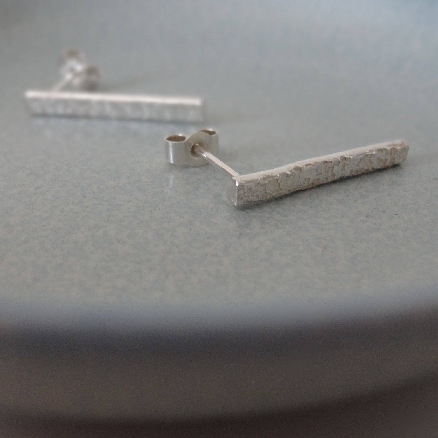 Sterling Silver Stick Stud Earrings - Shine On Shop
