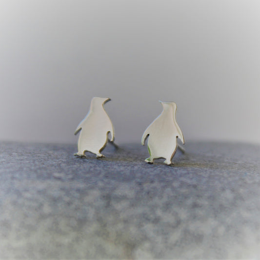 Tiny Sterling Silver Penguin Earrings - Shine On Shop