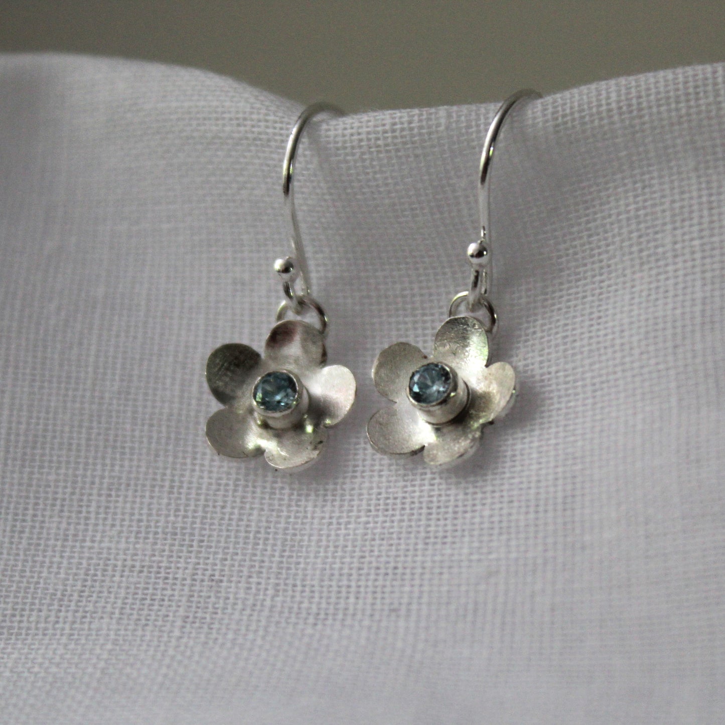 Bloom Sterling Silver Flower Dangle Earrings