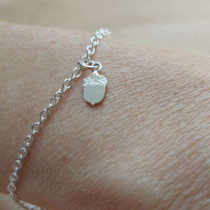 Sterling Silver Bracelet with Acorn Charm from Shine On