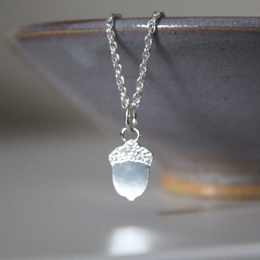 Sterling Silver Acorn Necklace, Shine On