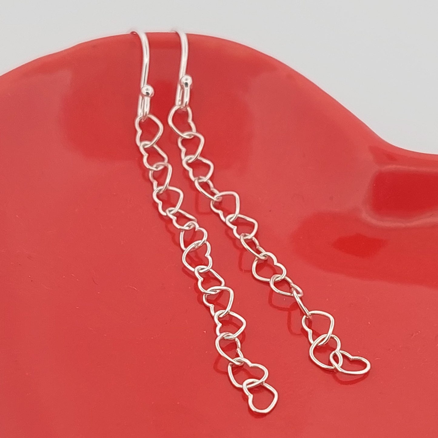 Sterling Silver Heart Dangle Earrings