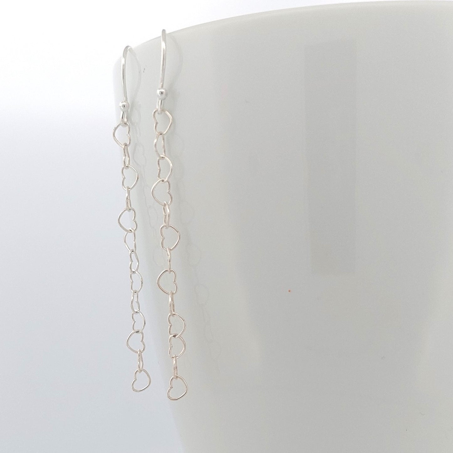 Sterling Silver Heart Dangle Earrings