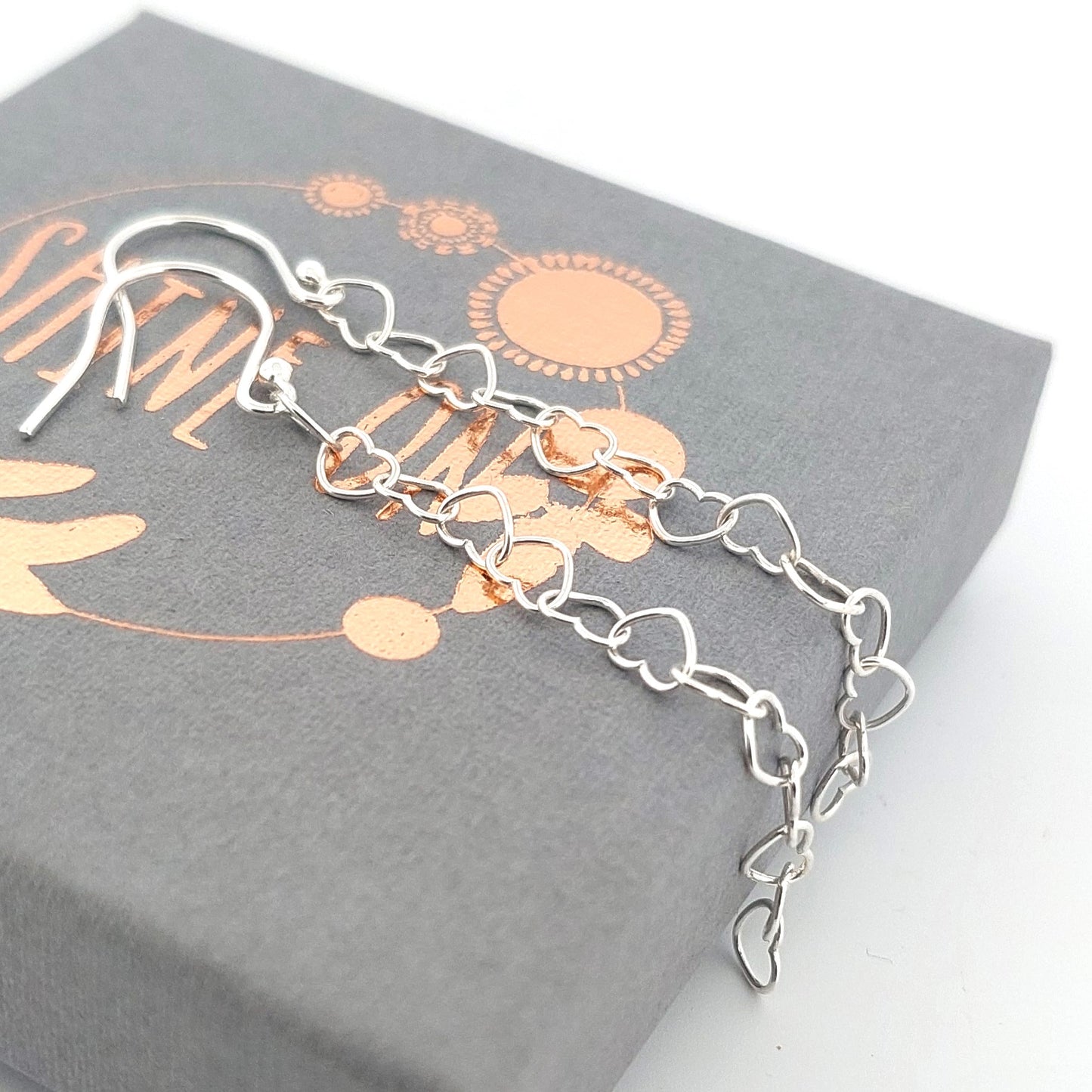 Sterling Silver Heart Dangle Earrings