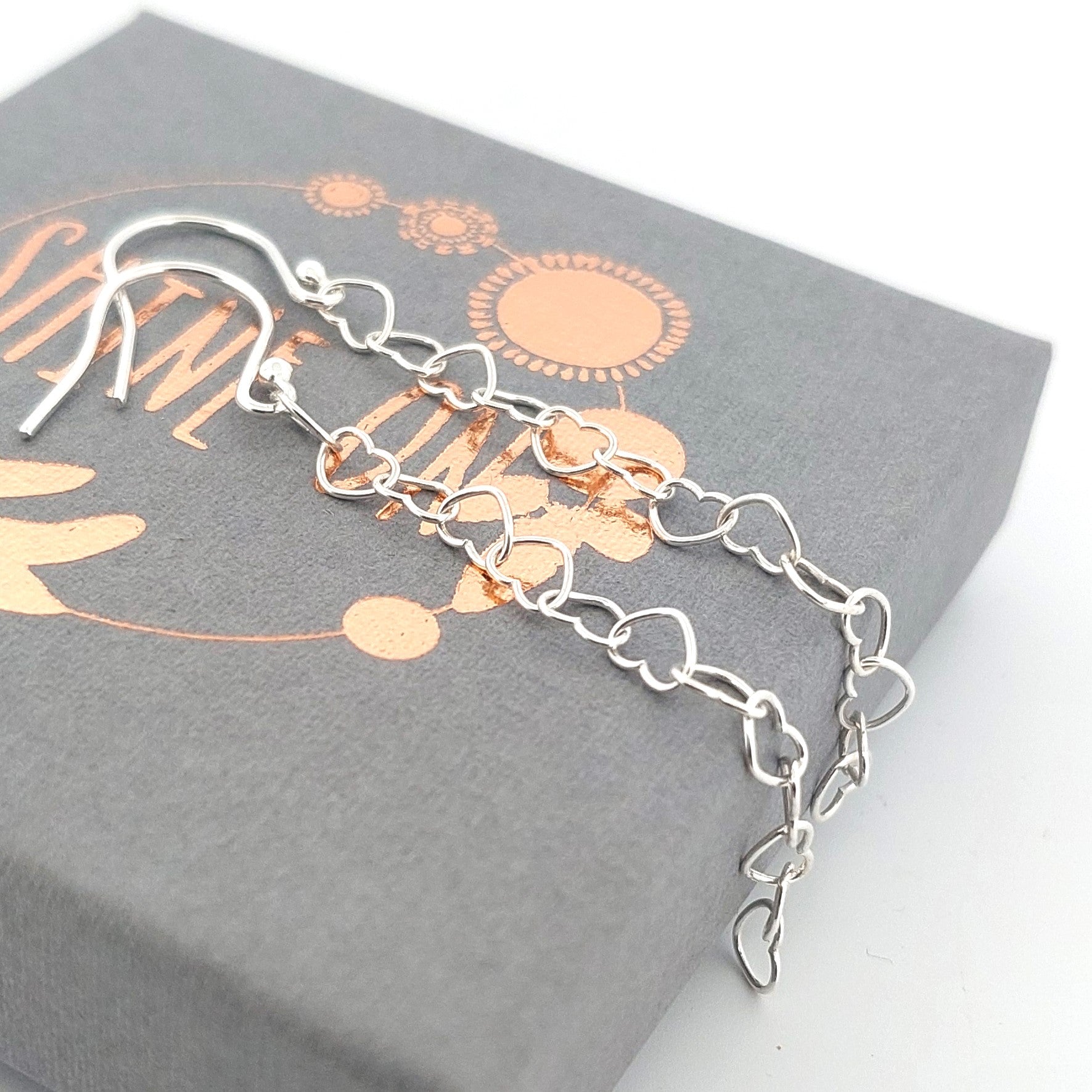 Sterling Silver Heart Dangle Earrings