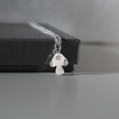 Sterling Silver Mushroom Necklace, Shine On