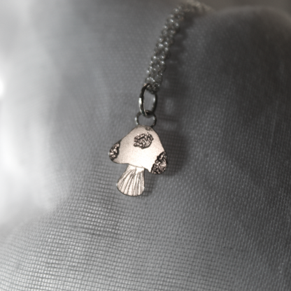 Sterling Silver Mushroom Necklace, Shine On