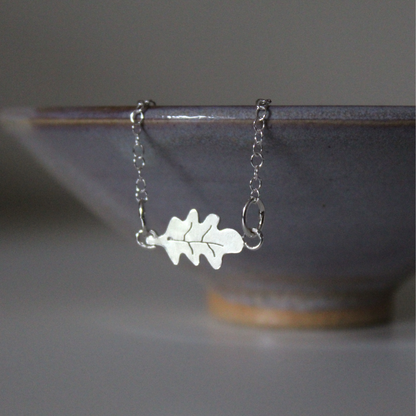 Sterling Silver Oak Leaf Necklace, Shine On