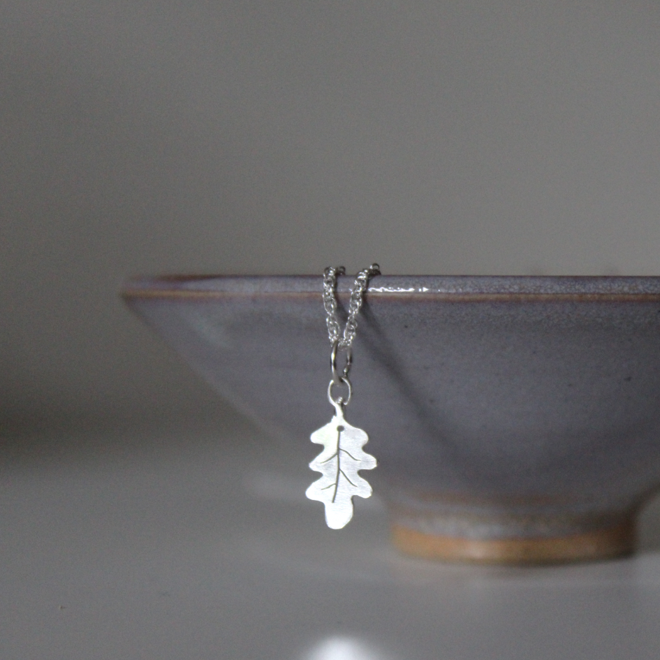 Sterling Silver Oak Leaf Necklace, Shine On