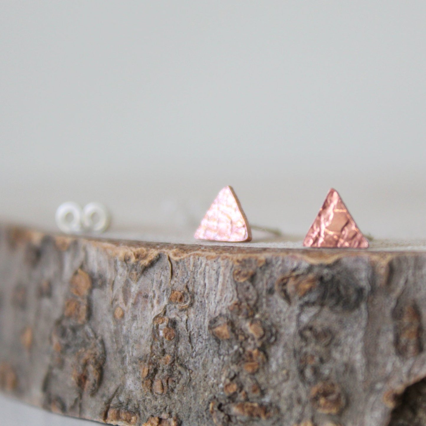 Copper Tiny Triangle Studs - Shine On Shop