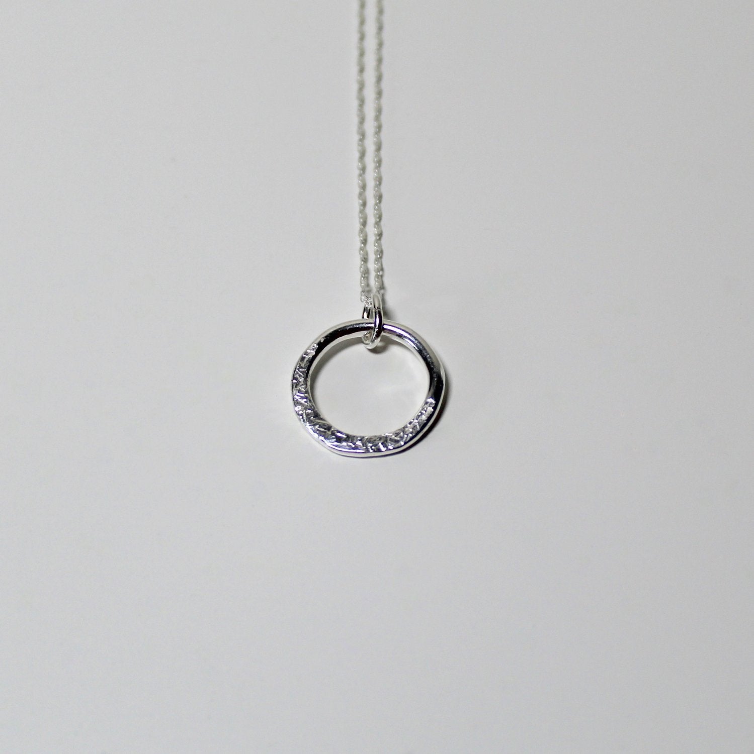 Dainty Sterling Silver Circle Eclipse Necklace - Shine On Shop