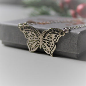Handmade Sterling Silver Butterfly Necklace by Shine On